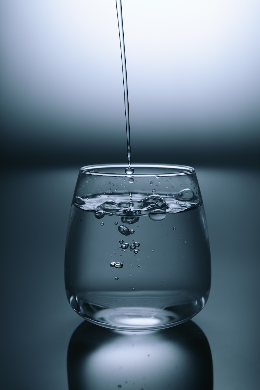 Glass of clean filtered water